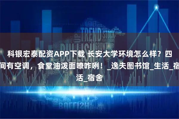 科银宏泰配资APP下载 长安大学环境怎么样?四人间有空调,食堂油泼面嘹咋咧!_逸夫图书馆_生活_宿舍