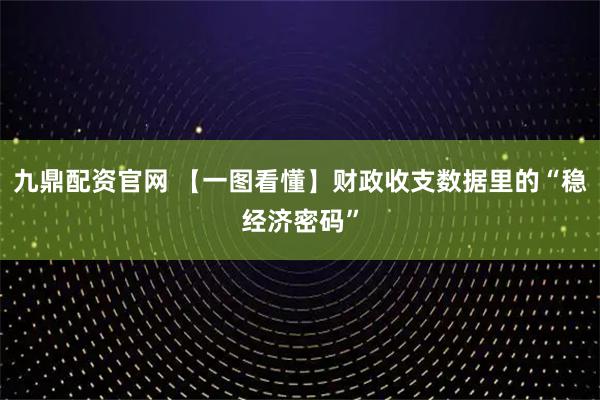 九鼎配资官网 【一图看懂】财政收支数据里的“稳经济密码”