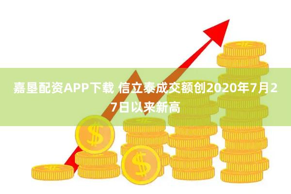 嘉垦配资APP下载 信立泰成交额创2020年7月27日以来新高