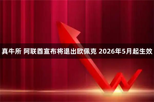 真牛所 阿联酋宣布将退出欧佩克 2026年5月起生效